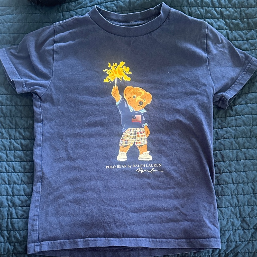 Ralph Lauren Navy Polo Bear Graphic Tee